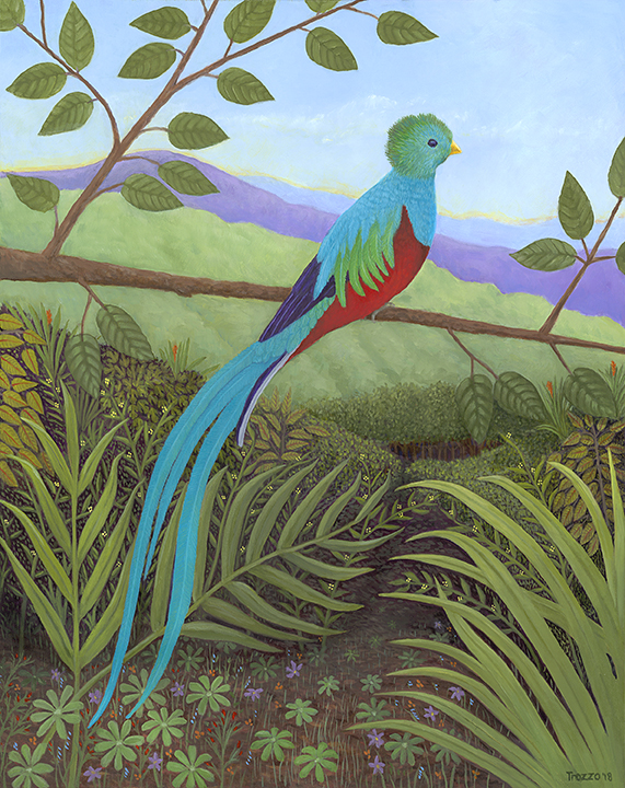 "Q is for Quetzel" Oil on Canvas 20 x 24 $1600